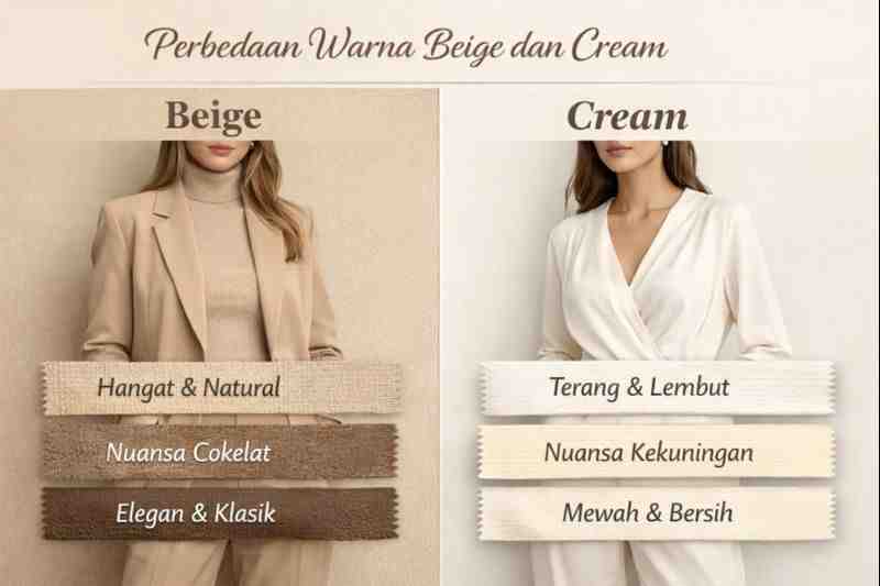 Perbedaan Warna Beige dan Cream dalam Dunia Fashion